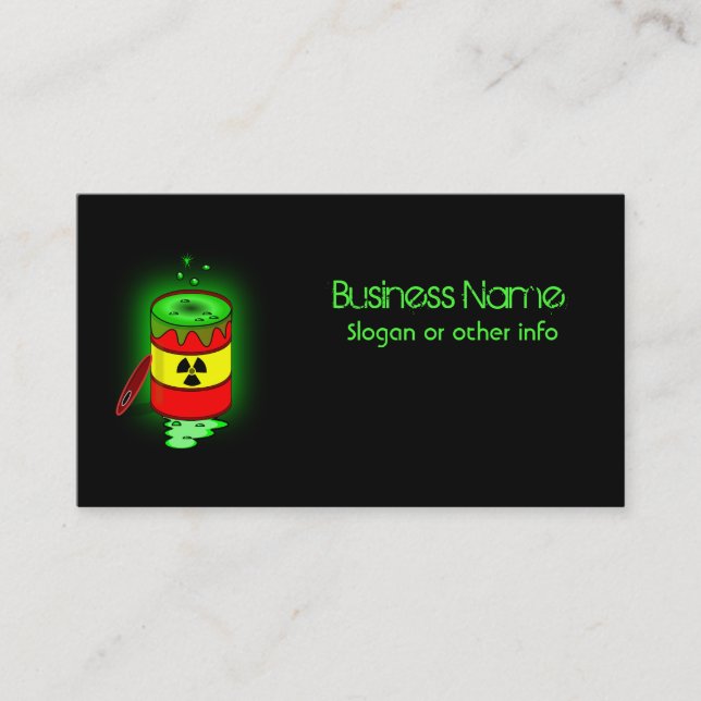 A Barrel of Toxic Waste. Business Card (Front)