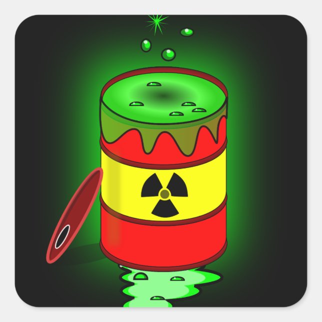 A Barrel of Toxic Waste. Square Sticker (Front)