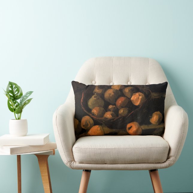 A Basket of Apples by Vincent van Gogh Lumbar Cushion (Chair)