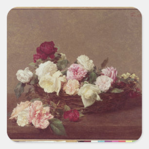 A Basket of Roses, 1890 Square Sticker