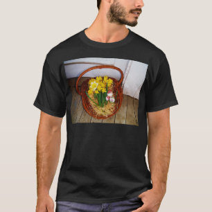 A Basket of Yellow Daffodils and floral Easter Egg T-Shirt