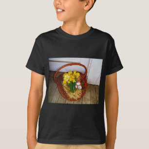 A Basket of Yellow Daffodils and floral Easter Egg T-Shirt