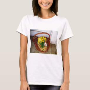 A Basket of Yellow Daffodils and floral Easter Egg T-Shirt
