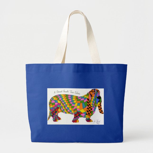 A Basset Hounds' True Colours Large Tote Bag (Front)