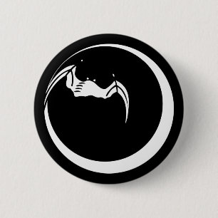 a bat on the moon 6 cm round badge