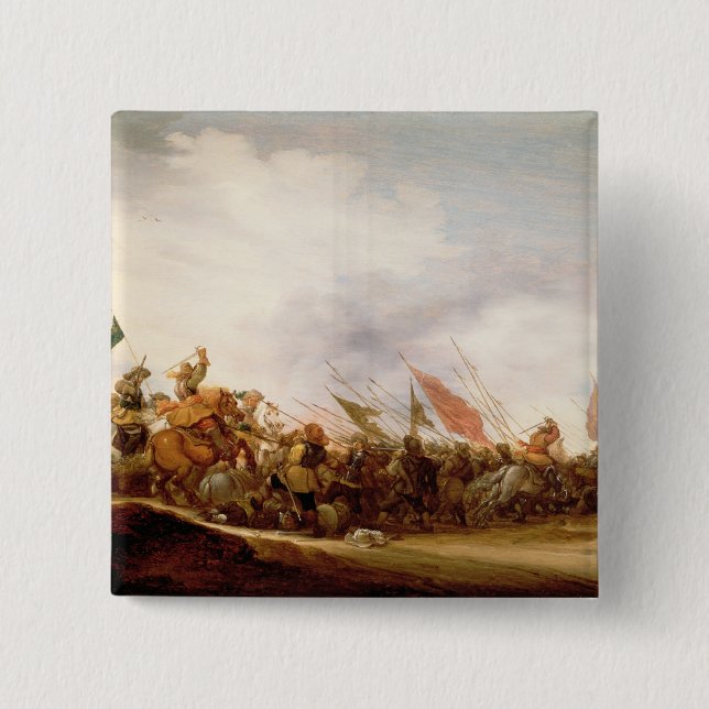 A Battle Scene, 1653 15 Cm Square Badge (Front)
