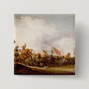 A Battle Scene, 1653 15 Cm Square Badge