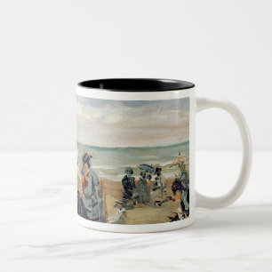 A Beach Scene Two-Tone Coffee Mug
