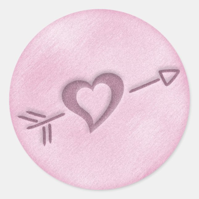 A Beach Wedding Heart Sticker (Pink) (Front)