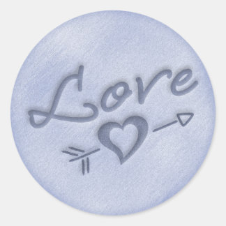 A Beach Wedding Love Heart Sticker (Dark Blue)