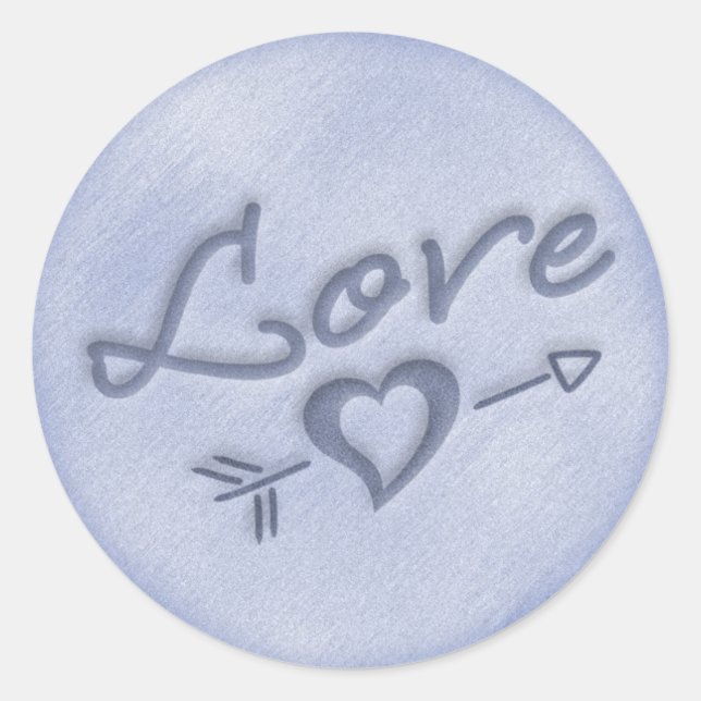 A Beach Wedding Love Heart Sticker (Dark Blue) (Front)