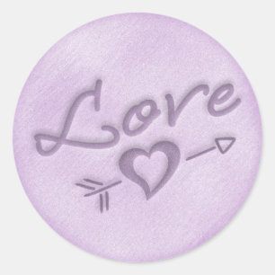 A Beach Wedding Love Heart Sticker (Purple)