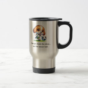 A beagle steals the show travel mug