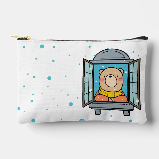 A Bear At The Window  Accessory Pouch (Front)