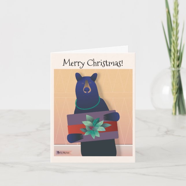 💕 A bear holds a holiday gift - ©️TrForsman (Front)