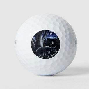 A Bear in a Moon Night (Wild Animal in the Dark) Golf Balls