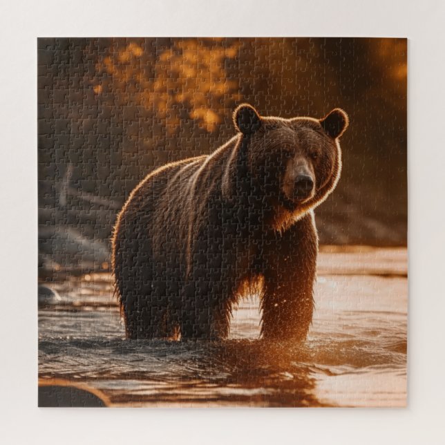 A Bear In The Creek Jigsaw Puzzle (Vertical)