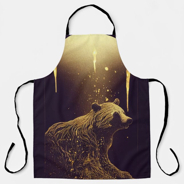a bear in the moonlight Apron (Front)