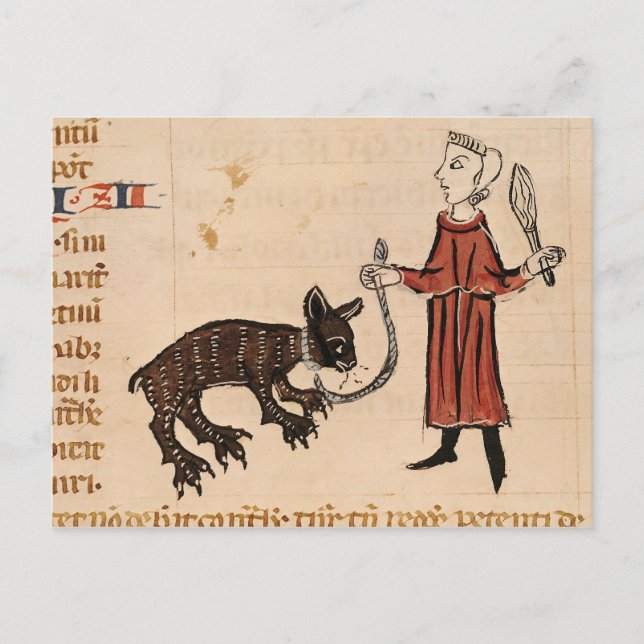 A Bear Keeper, from 'Decrets de Gratien' Postcard (Front)