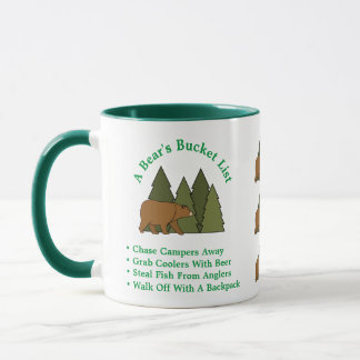 A Bear's Bucket List Funny Camping Mug
