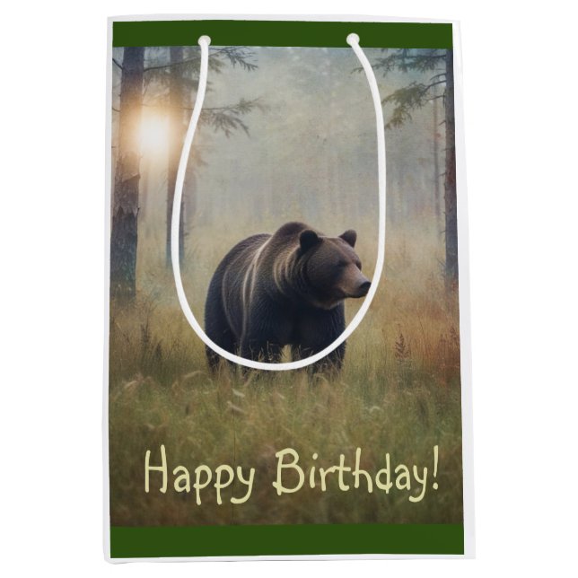 A Beary Happy Birthday Medium Gift Bag (Front)