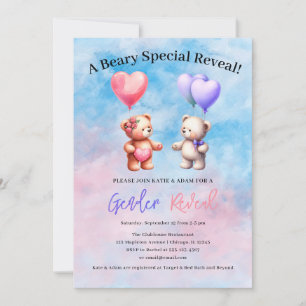 A Beary Special Reveal! Teddy Bear Gender Reveal  Invitation