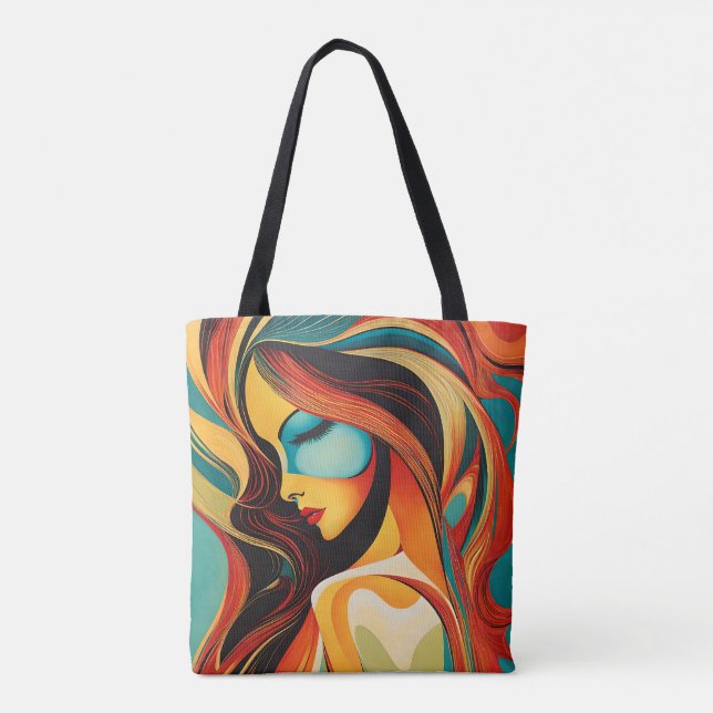 A beautiful abstract portrait tote bag (Back)