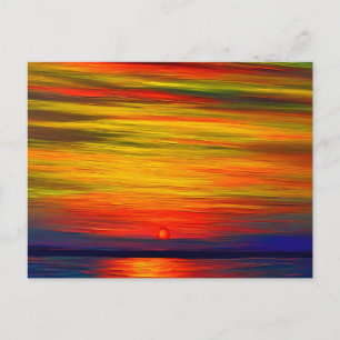 A Beautiful abstract sunset over the ocean Postcard