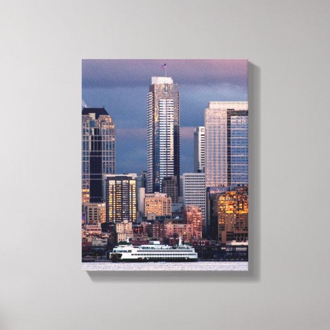 A beautiful and dramatic sunset seen from West Canvas Print (Front)