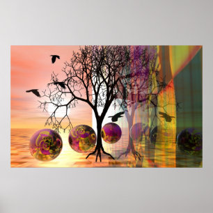 A beautiful autumn morning poster