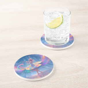 a beautiful ballet dancing with paint coaster