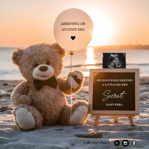 A beautiful beach digital pregnancy announcement