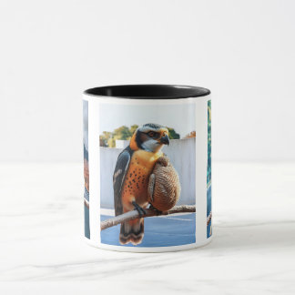 A beautiful bird perched on a branch. mug