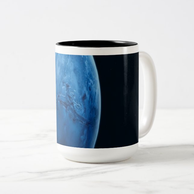 A Beautiful Blue Planet Two-Tone Coffee Mug (Front Right)