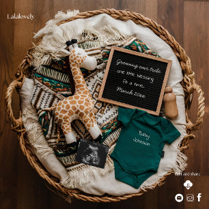 A beautiful boho vintage pregnancy announcement