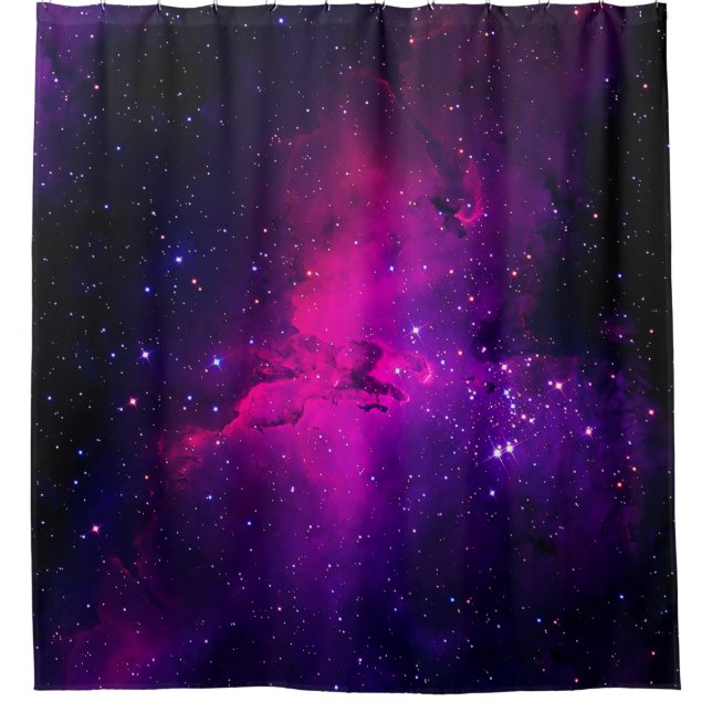 A beautiful, bright space nebula. background,abstr shower curtain (Front)