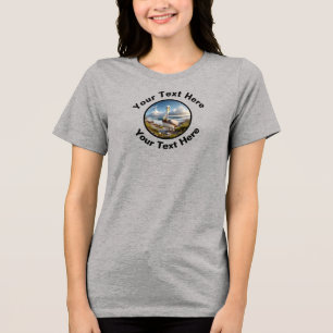 A Beautiful Brown Pelican with Custom Text Tri-Blend Shirt