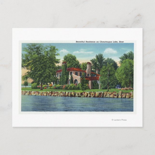 A Beautiful Chautauqua Lake Residence Postcard (Front)