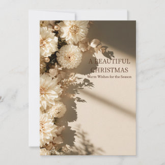 A Beautiful Christmas Neutral Dahlia Elegant Holiday Card