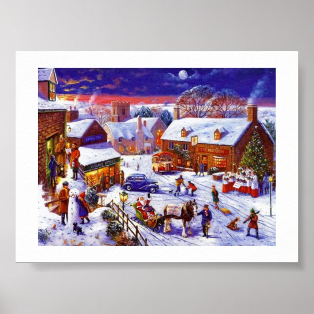 a beautiful christmas village poster (Front)