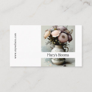 A Beautiful Creams and Whites Floral Watercolors Business Card