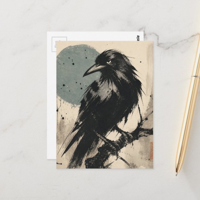 A beautiful Crow Postcard (Front/Back In Situ)