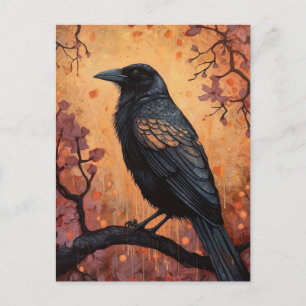 A beautiful crow postcard
