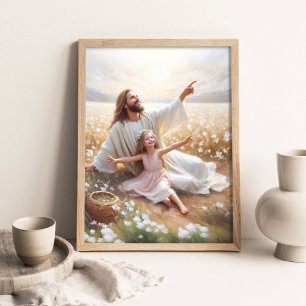 A Beautiful Day, Christian Wall Art, Jesus with Ch Poster