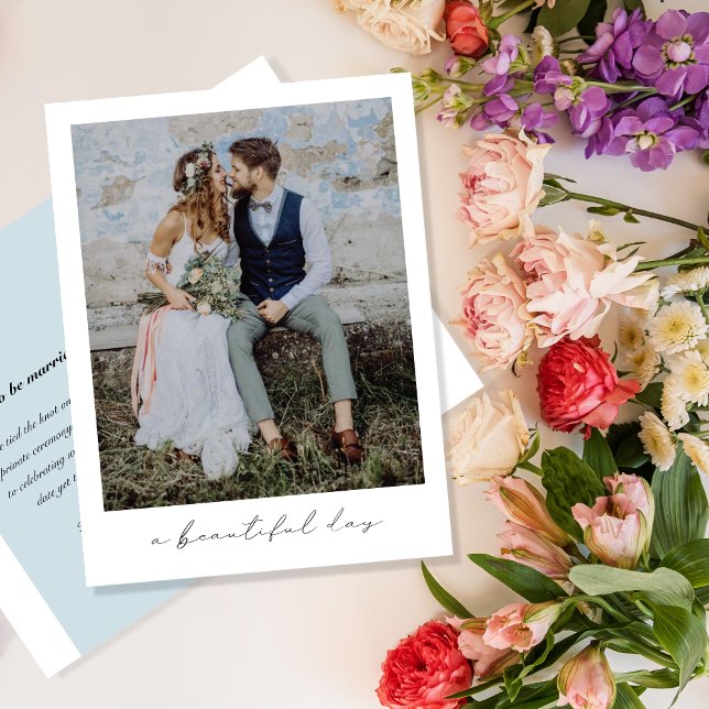 A Beautiful Day Elopement Photo Announcement Postcard (Creator Uploaded)