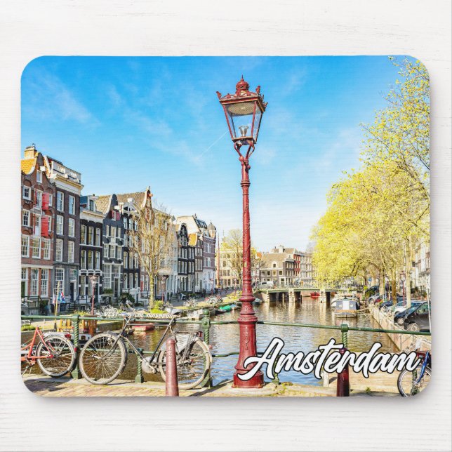 A Beautiful Day In Amsterdam, Netherlands Mouse Mat (Front)