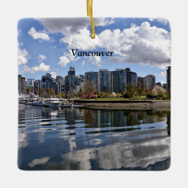 A Beautiful Day in Vancouver, BC Ceramic Ornament (Front)