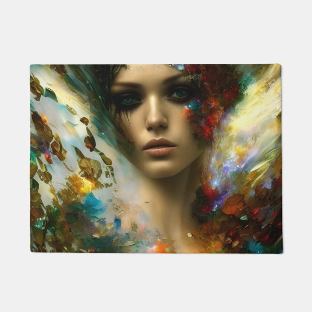 A beautiful fantasy woman doormat (Front)