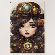 A beautiful flower-filled steampunk portrait
