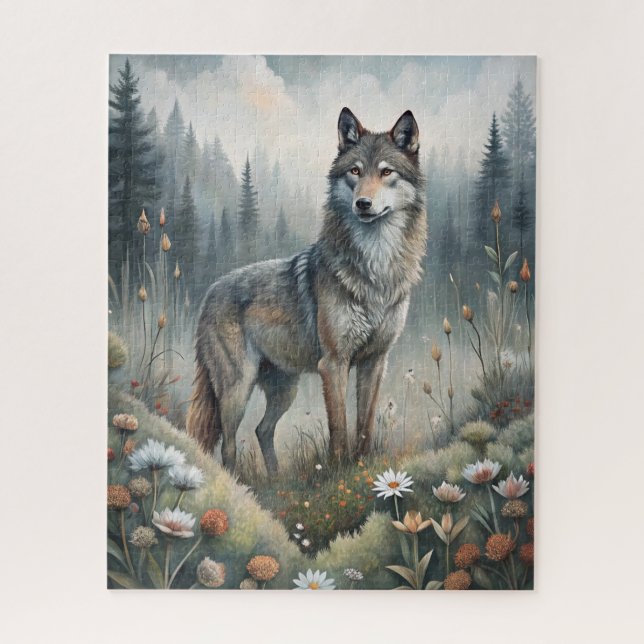 A Beautiful Forest Wolf Jigsaw Puzzle (Vertical)